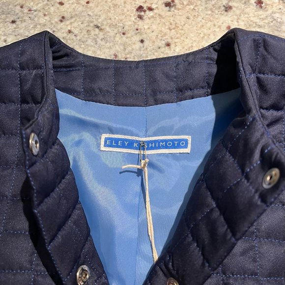 NWT Eley Kishimoto Quilted Jacket, Balloon Sleeves, Navy, Women's UK 10, US 6 - Picture 11 of 16